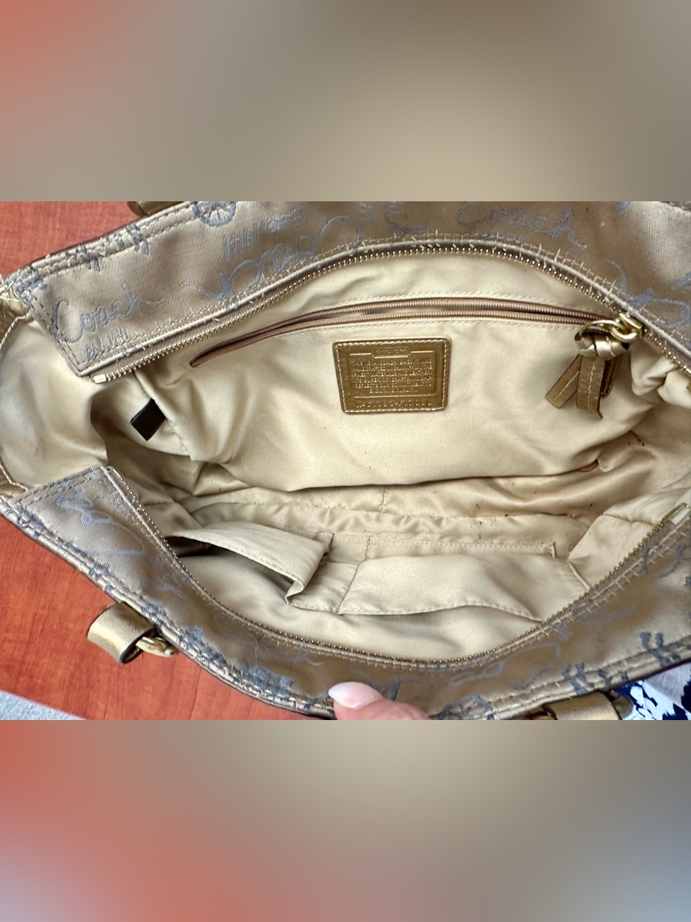 COACH Patchwork Satchel Multicolor Gold Y2K Leather Fabric - Picture 4 of 8